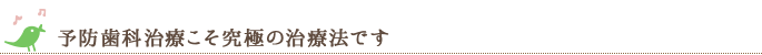 予防歯科治療こそ究極の治療法です